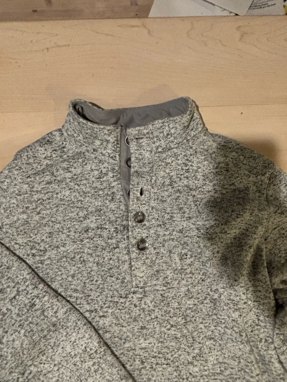 RedHead Men's Heather Gray Knit Shirt Jacket with Button Placket
